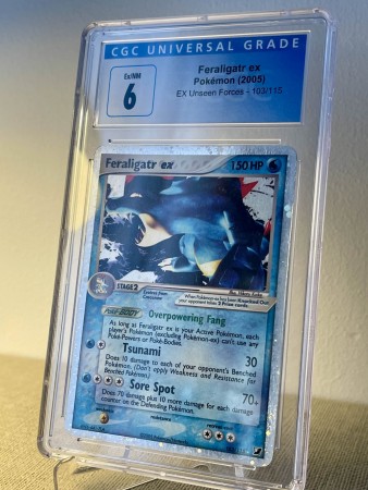 Feraligatr EX #103 Pokemon Unseen Forces CGC 6