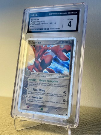 Scizor EX #108 Pokemon Unseen Forces CGC 4